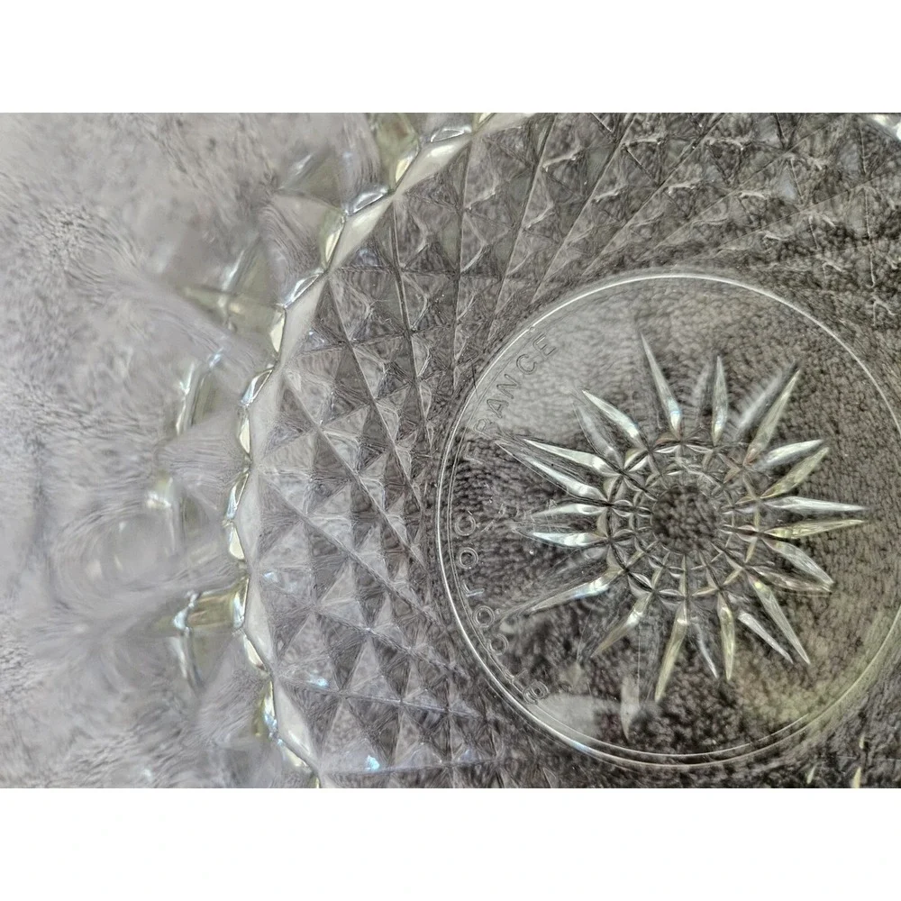 5 Vintage Mcm Arcoroc France Diamond Starburst Clear Glass 5